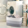 imageOIAHOMY Extra Large Blanket Basket 95L Cotton Rope Woven Laundry Basket Toy Bin for Baby Room Container for Blanket Storage in Living Room 241714 Gradient GreyGradient Grey