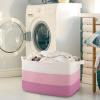 imageOIAHOMY Extra Large Blanket Basket 95L Cotton Rope Woven Laundry Basket Toy Bin for Baby Room Container for Blanket Storage in Living Room 241714 Gradient GreyGradient Pink