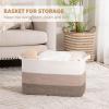 imageOIAHOMY Extra Large Blanket Basket 95L Cotton Rope Woven Laundry Basket Toy Bin for Baby Room Container for Blanket Storage in Living Room 241714 Gradient GreyGradient Brown