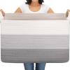 imageOIAHOMY Extra Large Blanket Basket 95L Cotton Rope Woven Laundry Basket Toy Bin for Baby Room Container for Blanket Storage in Living Room 241714 Gradient GreyGradient Grey