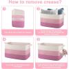 imageOIAHOMY Extra Large Blanket Basket 95L Cotton Rope Woven Laundry Basket Toy Bin for Baby Room Container for Blanket Storage in Living Room 241714 Gradient GreyGradient Pink