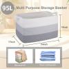 imageOIAHOMY Extra Large Blanket Basket 95L Cotton Rope Woven Laundry Basket Toy Bin for Baby Room Container for Blanket Storage in Living Room 241714 Gradient GreyGradient Grey