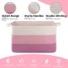imageOIAHOMY Extra Large Blanket Basket 95L Cotton Rope Woven Laundry Basket Toy Bin for Baby Room Container for Blanket Storage in Living Room 241714 Gradient GreyGradient Pink