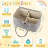 imageOIAHOMY Large Diaper Caddy Organizer for Baby Portable Baby Basket with Handles Gift Basket for Newborn Diaper storage Organizer for Changing Table and Car WhiteGrey