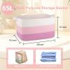 imageOIAHOMY Large Storage Basket Cotton Rope Woven Blanket Basket Toy Bin for Baby Room Container for Blanket Storage in Living Room 201612 Gradient BrownGradient Pink
