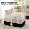 imageOIAHOMY Large Storage Basket Cotton Rope Woven Blanket Basket Toy Bin for Baby Room Container for Blanket Storage in Living Room 201612 Gradient BrownGradient Black