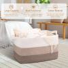 imageOIAHOMY Large Storage Basket Cotton Rope Woven Blanket Basket Toy Bin for Baby Room Container for Blanket Storage in Living Room 201612 Gradient BrownBrown