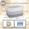 imageOIAHOMY Large Storage Basket Cotton Rope Woven Blanket Basket Toy Bin for Baby Room Container for Blanket Storage in Living Room 201612 Gradient BrownGradient Grey