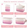 imageOIAHOMY Large Storage Basket Cotton Rope Woven Blanket Basket Toy Bin for Baby Room Container for Blanket Storage in Living Room 201612 Gradient BrownGradient Pink
