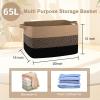 imageOIAHOMY Large Storage Basket Cotton Rope Woven Blanket Basket Toy Bin for Baby Room Container for Blanket Storage in Living Room 201612 Gradient BrownBrown  Black