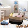 imageOIAHOMY Large Storage Basket Cotton Rope Woven Blanket Basket Toy Bin for Baby Room Container for Blanket Storage in Living Room 201612 Gradient BrownBrown  Black