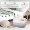 imageOIAHOMY Large Storage Basket Cotton Rope Woven Blanket Basket Toy Bin for Baby Room Container for Blanket Storage in Living Room 201612 Gradient BrownGradient Grey