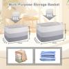 imageOIAHOMY Large Storage Basket Cotton Rope Woven Blanket Basket Toy Bin for Baby Room Container for Blanket Storage in Living Room 201612 Gradient BrownGrey