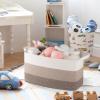 imageOIAHOMY Large Storage Basket Cotton Rope Woven Blanket Basket Toy Bin for Baby Room Container for Blanket Storage in Living Room 201612 Gradient BrownGradient Brown
