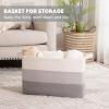 imageOIAHOMY Large Storage Basket Cotton Rope Woven Blanket Basket Toy Bin for Baby Room Container for Blanket Storage in Living Room 201612 Gradient BrownGrey