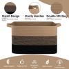 imageOIAHOMY Large Storage Basket Cotton Rope Woven Blanket Basket Toy Bin for Baby Room Container for Blanket Storage in Living Room 201612 Gradient BrownBrown  Black