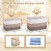 imageOIAHOMY Large Storage Basket Cotton Rope Woven Blanket Basket Toy Bin for Baby Room Container for Blanket Storage in Living Room 201612 Gradient BrownBrown