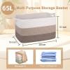 imageOIAHOMY Large Storage Basket Cotton Rope Woven Blanket Basket Toy Bin for Baby Room Container for Blanket Storage in Living Room 201612 Gradient BrownGradient Brown