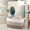 imageOIAHOMY Large Storage Basket Cotton Rope Woven Blanket Basket Toy Bin for Baby Room Container for Blanket Storage in Living Room 201612 Gradient BrownBrown