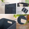 imageOIAHOMY Laundry Hamper Rectangle Cotton Laundry Basket with Handles Large Blanket Basket for Living room Woven Decorative Storage for ToysClothesPillows16x13x22inBrown variegatedBlue