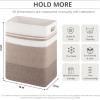 imageOIAHOMY Laundry Hamper Rectangle Cotton Laundry Basket with Handles Large Blanket Basket for Living room Woven Decorative Storage for ToysClothesPillows16x13x22inBrown variegatedGradient Yellow
