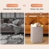 imageOIAHOMY Laundry Hamper Rectangle Cotton Laundry Basket with Handles Large Blanket Basket for Living room Woven Decorative Storage for ToysClothesPillows16x13x22inBrown variegatedGrey variegated
