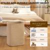 imageOIAHOMY Laundry Hamper Rectangle Cotton Laundry Basket with Handles Large Blanket Basket for Living room Woven Decorative Storage for ToysClothesPillows16x13x22inBrown variegatedBrown variegated