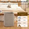 imageOIAHOMY Laundry Hamper Rectangle Cotton Laundry Basket with Handles Large Blanket Basket for Living room Woven Decorative Storage for ToysClothesPillows16x13x22inBrown variegatedGrey variegated