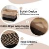 imageOIAHOMY Storage Basket  Cotton Rope Woven Basket for Shelves Toys Towels  13quot985quot87quot Gradient YellowBlack  Brown