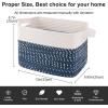 imageOIAHOMY Storage Basket  Cotton Rope Woven Basket for Shelves Toys Towels  13quot985quot87quot Gradient YellowWhite Blue