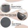 imageOIAHOMY Storage Cubes 11 Inch Storage Bins3Pack Cotton Rope Woven Baskets for Organizing Square Storage Baskets for Shelves Organizer Classroom Kids Toy Bins Closet Baby NurseryBrownDarK Grey