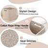 imageOIAHOMY Storage Cubes 11 Inch Storage Bins3Pack Cotton Rope Woven Baskets for Organizing Square Storage Baskets for Shelves Organizer Classroom Kids Toy Bins Closet Baby NurseryBrownBrown