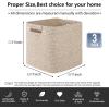 imageOIAHOMY Storage Cubes 11 Inch Storage Bins3Pack Cotton Rope Woven Baskets for Organizing Square Storage Baskets for Shelves Organizer Classroom Kids Toy Bins Closet Baby NurseryBrownBrown