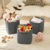 imageOIAHOMY Storage Cubes 11 Inch Storage Bins3Pack Cotton Rope Woven Baskets for Organizing Square Storage Baskets for Shelves Organizer Classroom Kids Toy Bins Closet Baby NurseryBrownDarK Grey