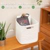 imageOIAHOMY Storage Cubes 11 Inch Storage Bins3Pack Cotton Rope Woven Baskets for Organizing Square Storage Baskets for Shelves Organizer Classroom Kids Toy Bins Closet Baby NurseryBrownWhite