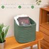 imageOIAHOMY Storage Cubes 11 Inch Storage Bins3Pack Cotton Rope Woven Baskets for Organizing Square Storage Baskets for Shelves Organizer Classroom Kids Toy Bins Closet Baby NurseryBrownGreen