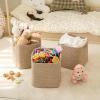 imageOIAHOMY Storage Cubes 11 Inch Storage Bins3Pack Cotton Rope Woven Baskets for Organizing Square Storage Baskets for Shelves Organizer Classroom Kids Toy Bins Closet Baby NurseryBrownBrown