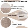 imageOIAHOMY Storage Cubes 11 Inch Storage Bins3Pack Cotton Rope Woven Baskets for Organizing Square Storage Baskets for Shelves Organizer Classroom Kids Toy Bins Closet Baby NurseryBrownWhite  Brown