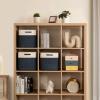 imageOIAHOMY Storage Cubes 11 Inch Storage Bins3Pack Cotton Rope Woven Baskets for Organizing Square Storage Baskets for Shelves Organizer Classroom Kids Toy Bins Closet Baby NurseryBrownWhite  Blue
