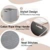 imageOIAHOMY Storage Cubes 11 Inch Storage Bins3Pack Cotton Rope Woven Baskets for Organizing Square Storage Baskets for Shelves Organizer Classroom Kids Toy Bins Closet Baby NurseryBrownGrey