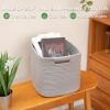 imageOIAHOMY Storage Cubes 11 Inch Storage Bins3Pack Cotton Rope Woven Baskets for Organizing Square Storage Baskets for Shelves Organizer Classroom Kids Toy Bins Closet Baby NurseryBrownGrey