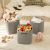 imageOIAHOMY Storage Cubes 11 Inch Storage Bins3Pack Cotton Rope Woven Baskets for Organizing Square Storage Baskets for Shelves Organizer Classroom Kids Toy Bins Closet Baby NurseryBrownGrey