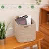 imageOIAHOMY Storage Cubes 11 Inch Storage Bins3Pack Cotton Rope Woven Baskets for Organizing Square Storage Baskets for Shelves Organizer Classroom Kids Toy Bins Closet Baby NurseryBrownBrown