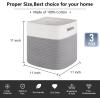 imageOIAHOMY Storage Cubes 11 Inch Storage Bins3Pack Cotton Rope Woven Baskets for Organizing Square Storage Baskets for Shelves Organizer Classroom Kids Toy Bins Closet Baby NurseryBrownWhite  Grey