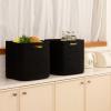 imageOIAHOMY Storage Cubes 13 Inch Cube Storage Organizer Collapsible Storage Bins Baskets for Organizing Storage Bins for ShelvesBrown 2PACKBlack