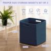 imageOIAHOMY Storage Cubes 13 Inch Cube Storage Organizer Collapsible Storage Bins Baskets for Organizing Storage Bins for ShelvesBrown 2PACKBlue