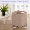 imageOIAHOMY Storage Cubes 13 Inch Cube Storage Organizer Collapsible Storage Bins Baskets for Organizing Storage Bins for ShelvesBrown 2PACKBrown