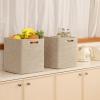 imageOIAHOMY Storage Cubes 13 Inch Cube Storage Organizer Collapsible Storage Bins Baskets for Organizing Storage Bins for ShelvesBrown 2PACKBrown