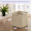 imageOIAHOMY Storage Cubes 13 Inch Cube Storage Organizer Collapsible Storage Bins Baskets for Organizing Storage Bins for ShelvesBrown 2PACKBrown