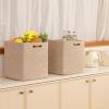 imageOIAHOMY Storage Cubes 13 Inch Cube Storage Organizer Collapsible Storage Bins Baskets for Organizing Storage Bins for ShelvesBrown 2PACKBrown